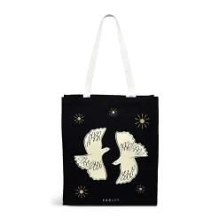 Two Turtle Doves Medium Open Top Tote Black